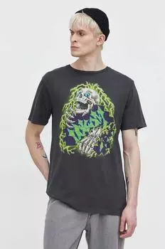 Хлопковая футболка Volcom, серый