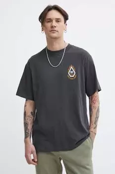Хлопковая футболка Volcom, серый