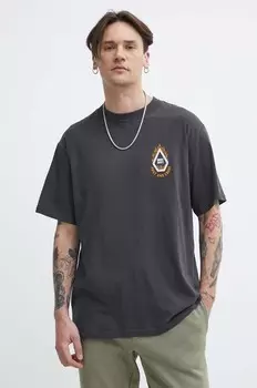 Хлопковая футболка Volcom, серый