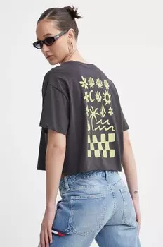 Хлопковая футболка Volcom, серый