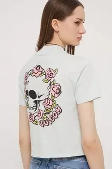 Хлопковая футболка Volcom, синий