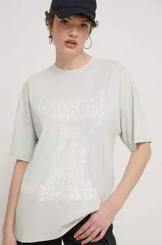 Хлопковая футболка Volcom, зеленый