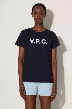 Хлопковая футболка VPC Color A.P.C., темно-синий