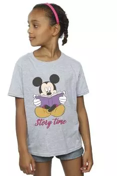 Хлопковая футболка «Время истории Микки Мауса» Disney, серый