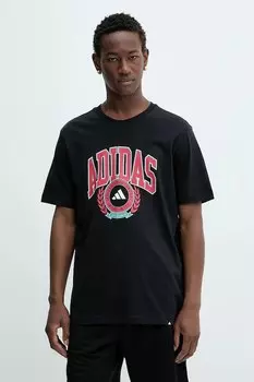 Хлопковая футболка VSTY CREST Adidas, черный