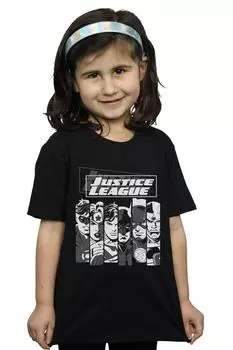 Хлопковая футболка в полоску «Лига справедливости» DC Comics, черный