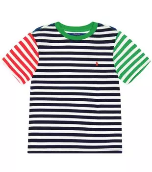 Хлопковая футболка в полоску Polo Ralph Lauren, разноцветный