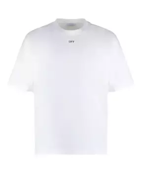 Хлопковая футболка в рубчик Off White, белый