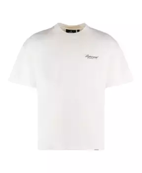 Хлопковая футболка в рубчик с круглым вырезом Represent, бежевый