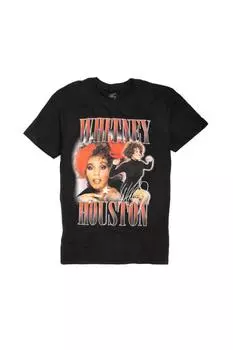 Хлопковая футболка в стиле 90-х годов Whitney Houston, черный