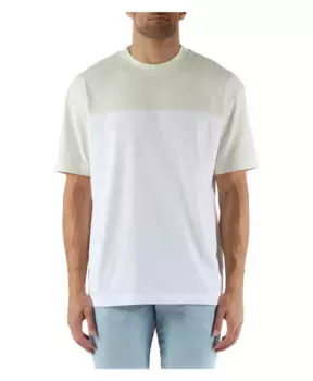 Хлопковая футболка в стиле колор блок с вышивкой логотипа Calvin Klein Jeans, белый