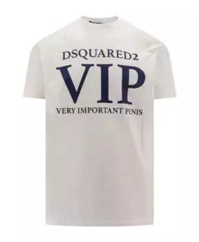 Хлопковая футболка в винтажном стиле Dsquared2, белый