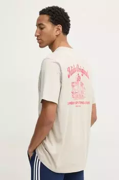 Хлопковая футболка Wabash Adidas Originals, бежевый