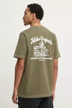 Хлопковая футболка Wabash Adidas Originals, зеленый
