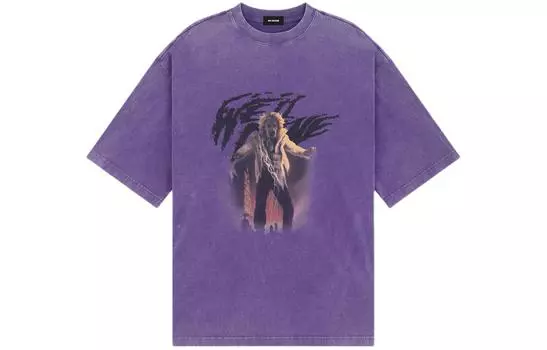 Хлопковая футболка WE11DONE, фиолетовый