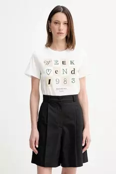 Хлопковая футболка Weekend Max Mara, белый