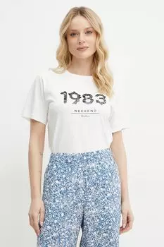Хлопковая футболка Weekend Max Mara, белый