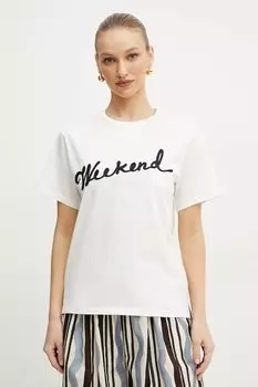 Хлопковая футболка Weekend Max Mara, белый