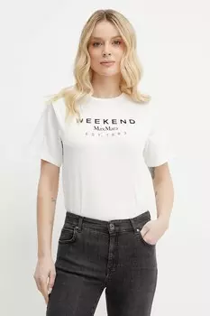 Хлопковая футболка Weekend Max Mara, белый