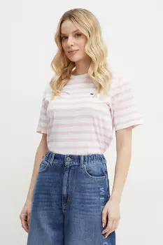 Хлопковая футболка Weekend Max Mara, розовый