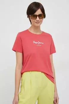 Хлопковая футболка Wendy Pepe Jeans, красный