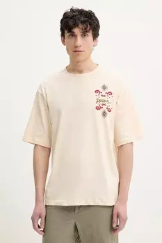 Хлопковая футболка WISCONSIN Desigual, бежевый