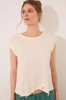 Хлопковая футболка Women'Secret, бежевый