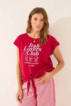 Хлопковая футболка Women'Secret, красный