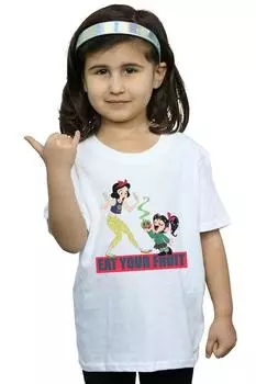 Хлопковая футболка Wreck It Ralph Eat Your Fruit Disney, белый