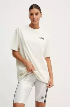 Хлопковая футболка WS/S Essential Oversize The North Face, бежевый