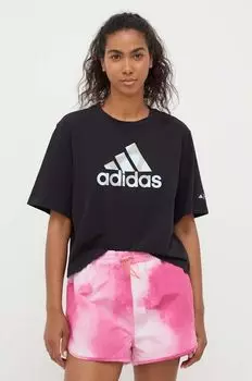 Хлопковая футболка x MARIMEKKO adidas, черный