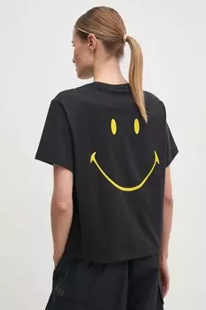 Хлопковая футболка X Smiley Adidas Originals, черный