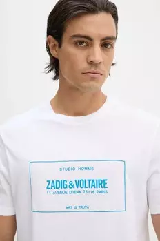 Хлопковая футболка ZADIG&VOLTAIRE, белый