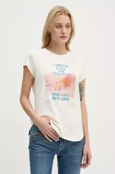 Хлопковая футболка Zadig&Voltaire, бежевый