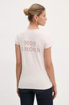 Хлопковая футболка Zadig&Voltaire, розовый