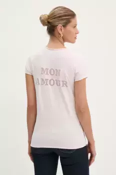 Хлопковая футболка ZADIG&VOLTAIRE, розовый