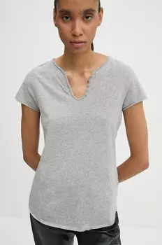 Хлопковая футболка ZADIG&VOLTAIRE, серый