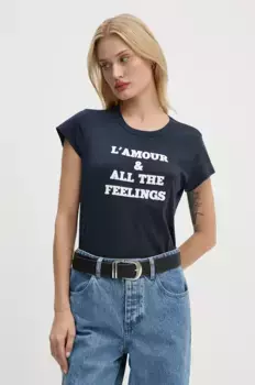 Хлопковая футболка ZADIG&VOLTAIRE, темно-синий