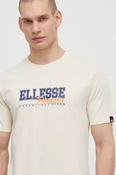 Хлопковая футболка Zagda T-Shirt Ellesse, бежевый