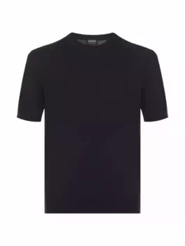 Хлопковая футболка Zegna, тёмно-синий
