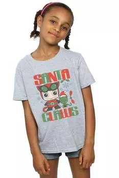 Хлопковая футболка «Женщина-кошка в стиле чиби» с когтями Санта-Клауса DC Comics, серый