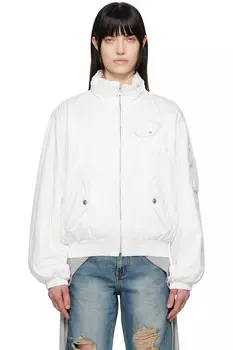 Хлопковая грузовая куртка-бомбер Open Yy, белый