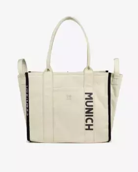 Хлопковая холщовая сумка-шоппер с передним карманом Munich, цвет Crudo