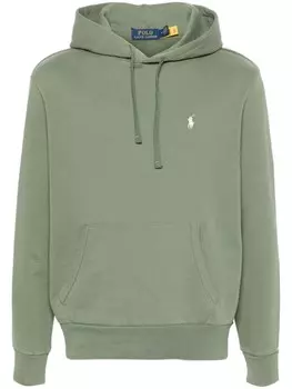 Хлопковая худи с вышивкой Polo Pony Polo Ralph Lauren, зеленая
