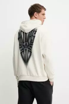 Хлопковая худи Skeleton Hoodie Adidas Originals, бежевый