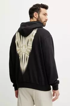 Хлопковая худи Skeleton Hoodie Adidas Originals, черный