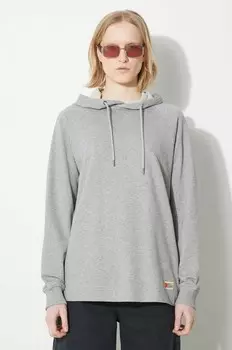 Хлопковая худи Vardag Hoodie W Fjallraven, серый