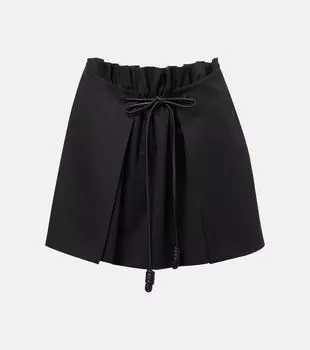 Хлопковая и шёлковая мини-юбка Loewe, черный