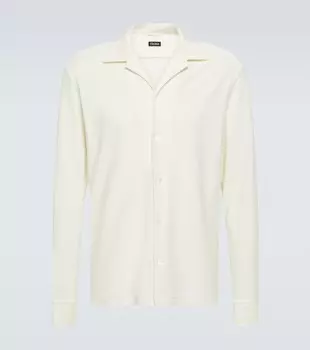 Хлопковая и шёлковая рубашка Zegna, белый