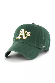 Хлопковая кепка 47 бренда MLB Oakland Athletics 47 Brand, зеленый